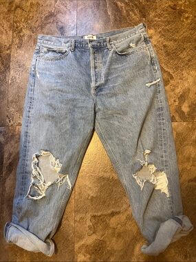 Agolde Light Wash Distressed women’s boyfriend jeans size 33